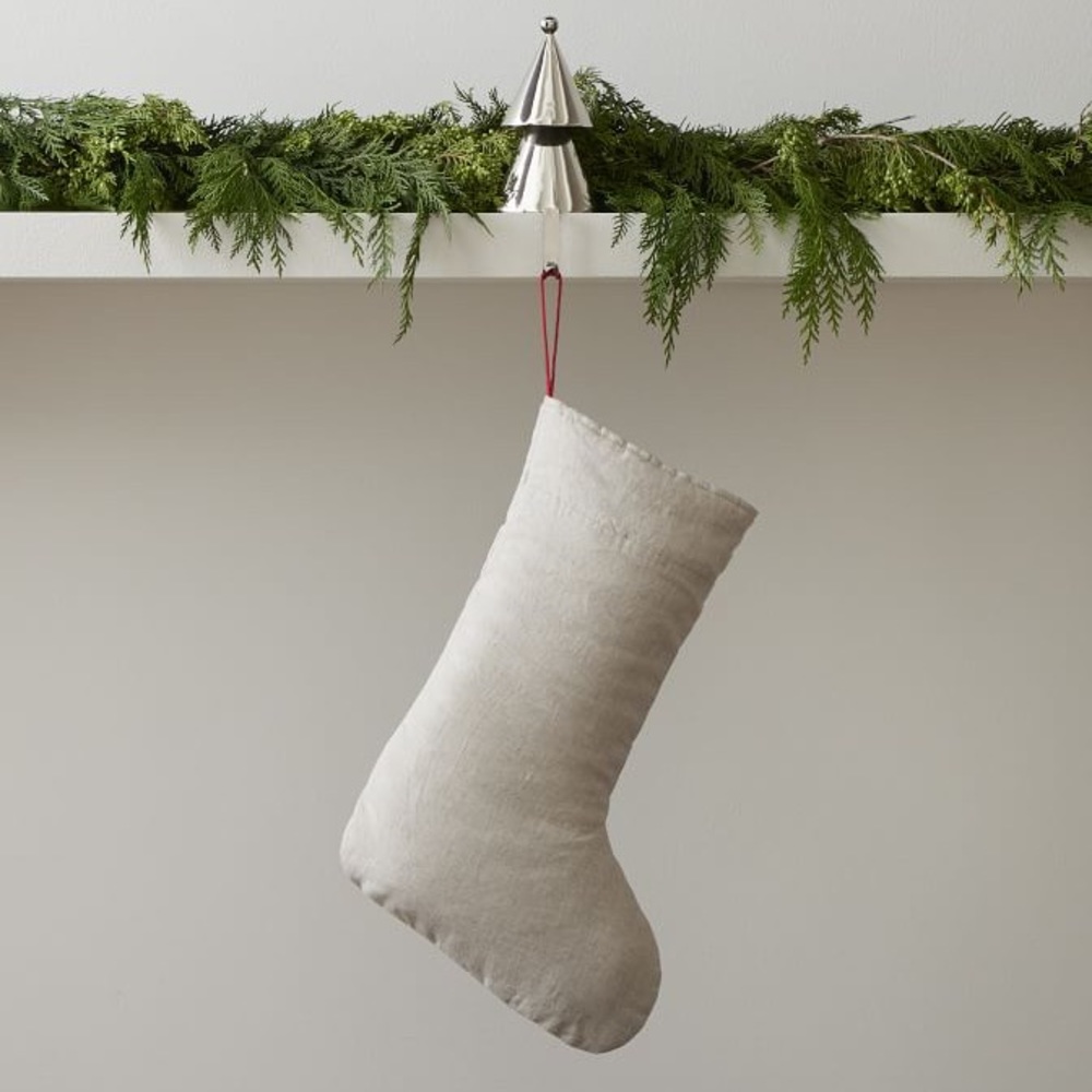 NWT West Elm Neutral Linen Stockings Set of 3